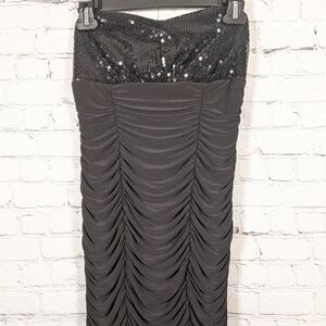 Elegant Black Sequin Tube Dress by Wishes Wishes Wishes